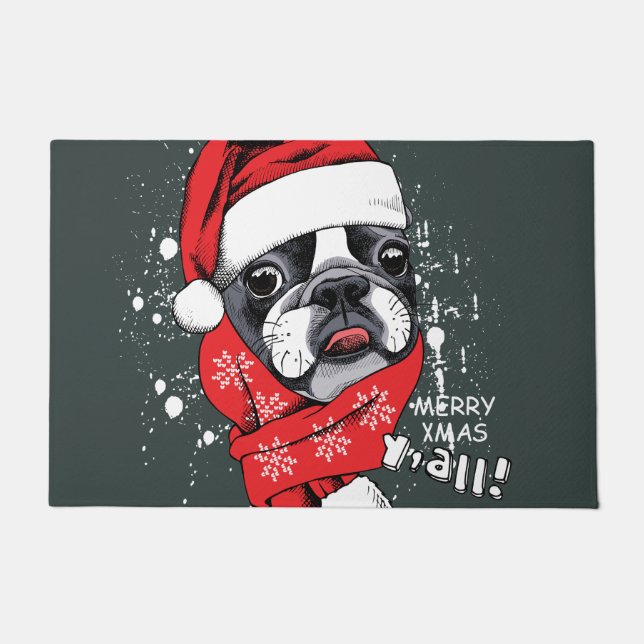 Felpudo Bulldog Santa (Anverso)