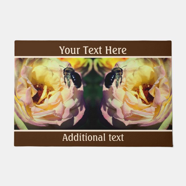 Felpudo Bumble Abeja En La Naturaleza Del Vuelo Personaliz (Anverso)
