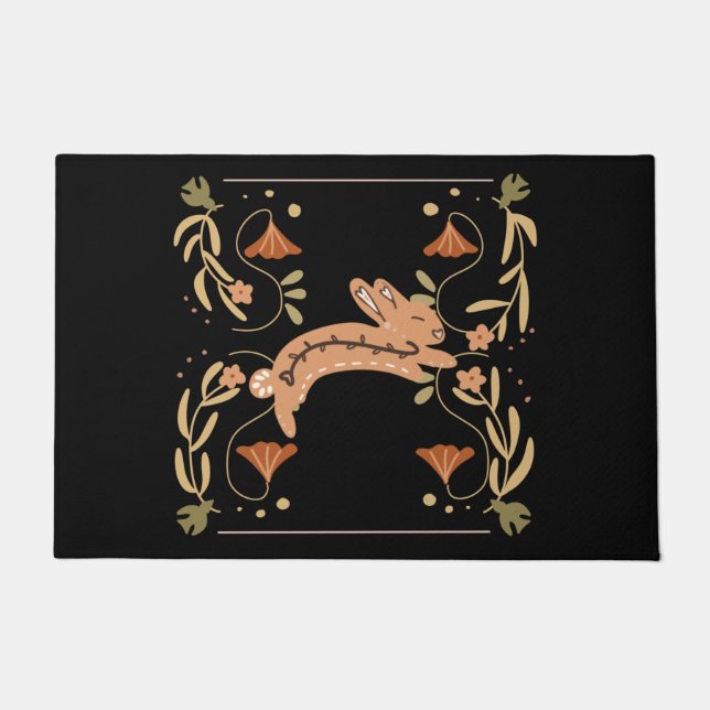 Felpudo Bunny Cute Estilo Escandinavo Primavera (Anverso)