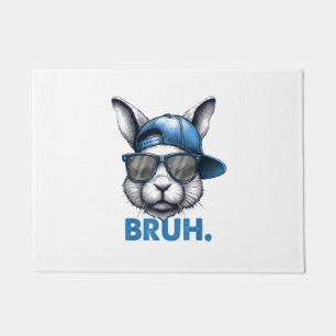 Felpudo Bunny Face Bruh Meme Divertido Diciendo Bro Saludo