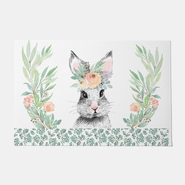 Felpudo Bunny Floral Easter (Anverso)