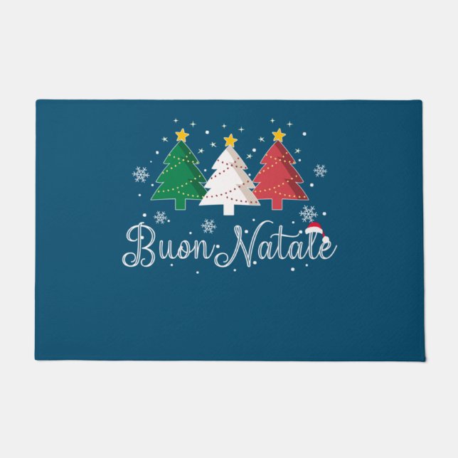 Felpudo Buon Natale Árbol italiano de Navidad (Anverso)