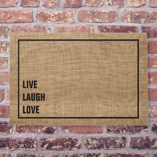 Felpudo Burlap de cita minimalista