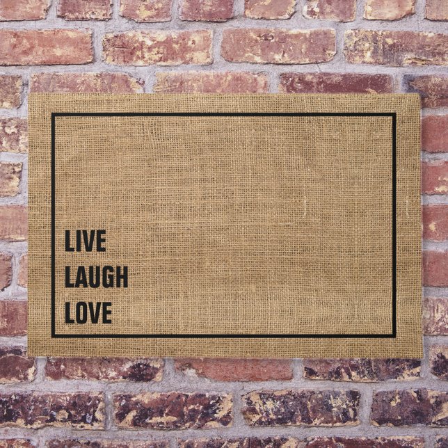 Felpudo Burlap de cita minimalista (Subido por el creador)