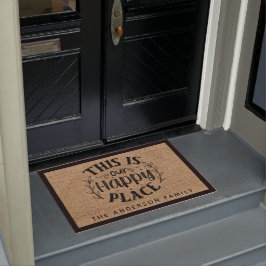 Felpudo Burlap, un país rústico, este es nuestro lugar fel