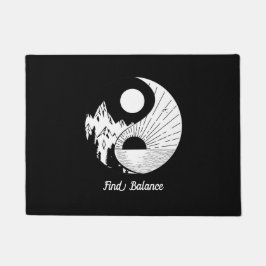 Felpudo Buscar equilibrio Zen Yin Yang blanco negro