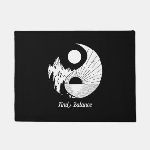 Felpudo Buscar equilibrio Zen Yin Yang blanco negro