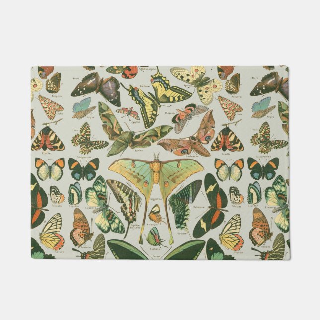 Felpudo Butterfly Vintage Antiguo Butterflies Art (Anverso)