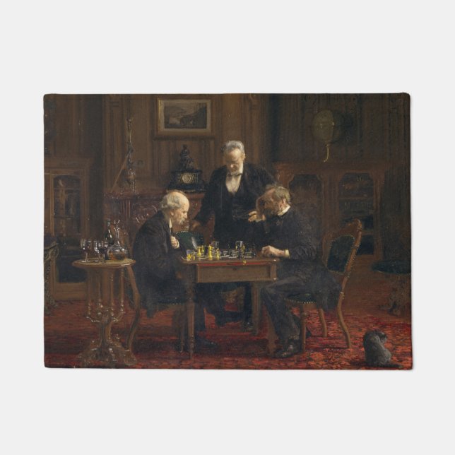 Felpudo Caballeros jugando al ajedrez (Thomas Eakins) (Anverso)