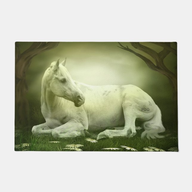 Felpudo Caballo Árabe Gris (Anverso)