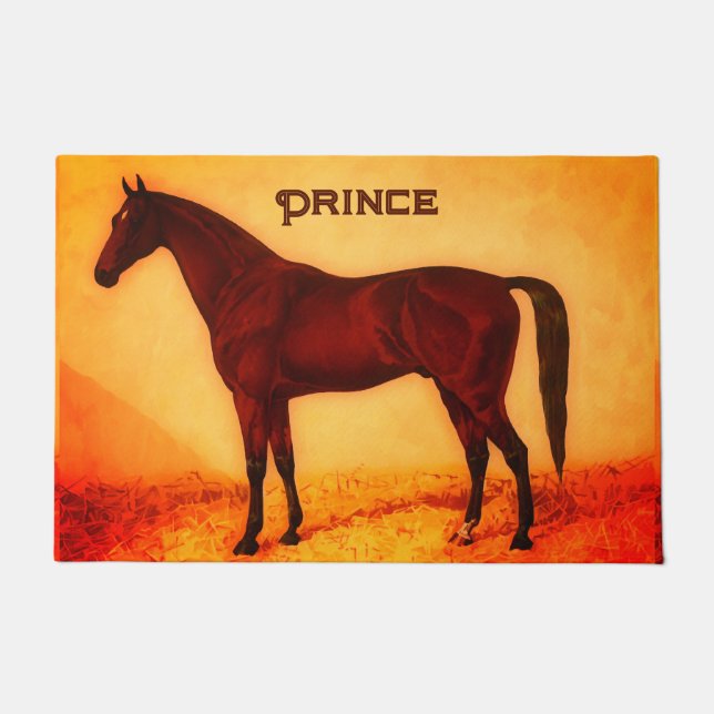 Felpudo Caballo árabe - personalizado (Anverso)