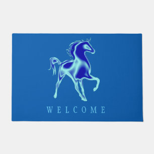 Felpudo Caballo Azul - Pintura - Bienvenida