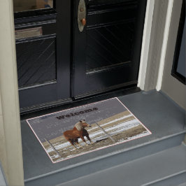 Felpudo Caballo Borrador Belga En La Puerta De Bienvenida 