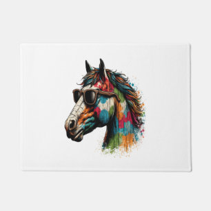 Felpudo Caballo de color occidental retro vintage