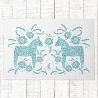 Caballo de dala sueco Verde azulado Doormat verde 