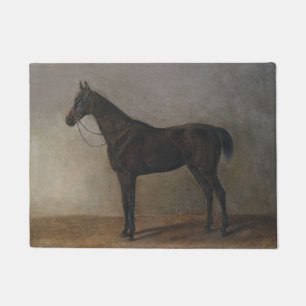 Felpudo Caballo de gelatina marrón oscuro (arte animal vin