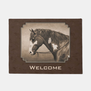 Felpudo Caballo de guerra de Pinto nativo americano en Sep