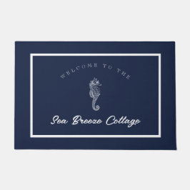 Felpudo Caballo marino azul y blanco