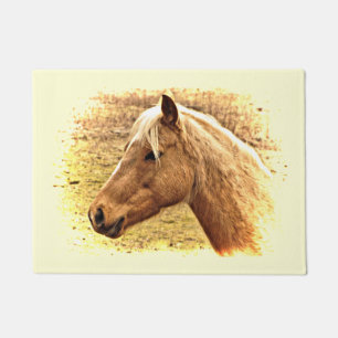 Felpudo Caballo marrón dorado en manta de perro de sol