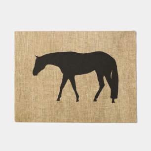 Felpudo Caballo occidental del placer del negro rústico de