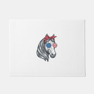Felpudo Caballo Patriótico Con Gafas De Sol De Bandera Vin