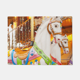 Felpudo Caballos Carrousel color verde vintage Puerta Mat