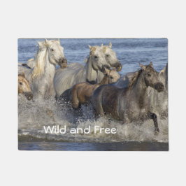 Felpudo Caballos galopando en el agua