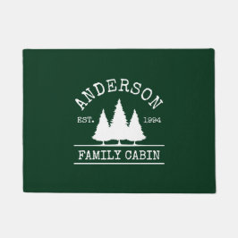 Felpudo Cabaña Nombre Familia Bosque Pines Green Doormat