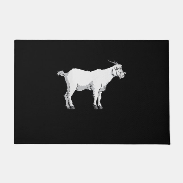 Felpudo Cabra femenina con mascara de cara médica Cabra di (Anverso)