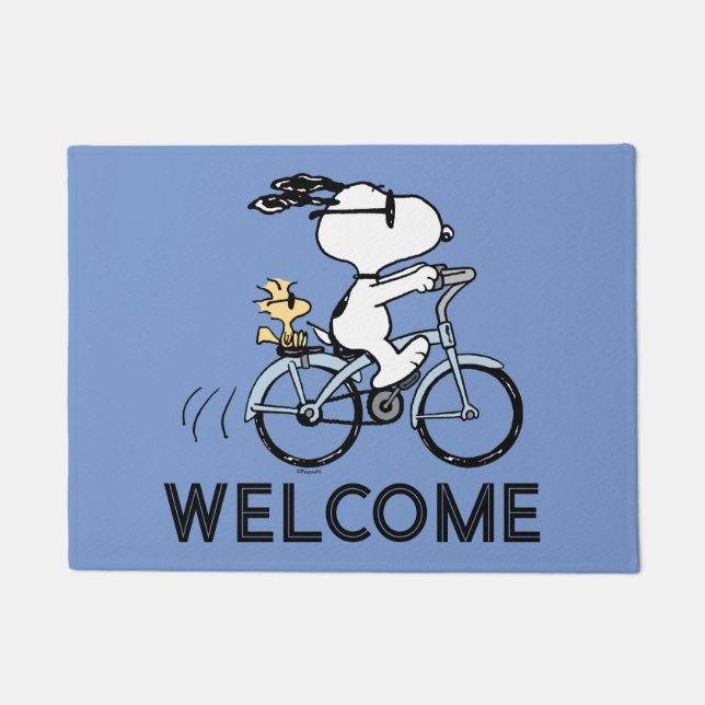 Felpudo Cacahuetes | Bicicleta Snoopy & Woodstock (Anverso)