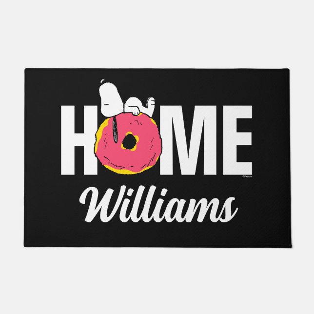 Felpudo Cacahuetes | Donut rosado Snoopy | Personalizado (Anverso)
