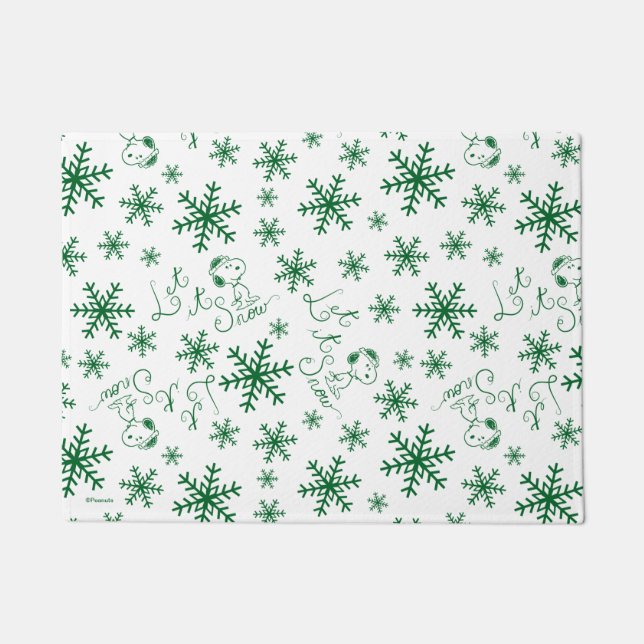 Felpudo Cacahuetes | Navidades Snoopy Let It Snow Pattern (Anverso)