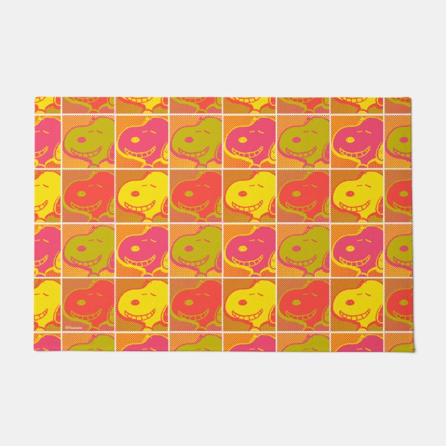 Felpudo Cacahuetes | Patrón de arte pop Snoopy (Anverso)