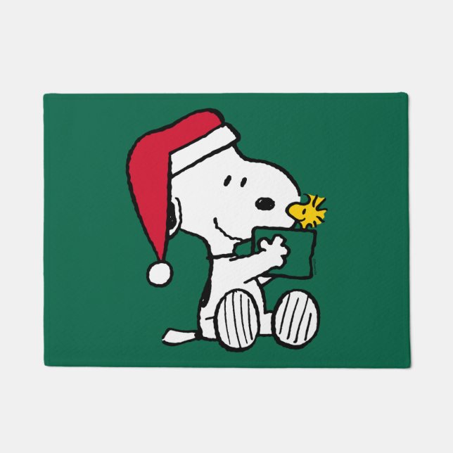 Felpudo Cacahuetes | Regalo Snoopy Santa & Woodstock (Anverso)