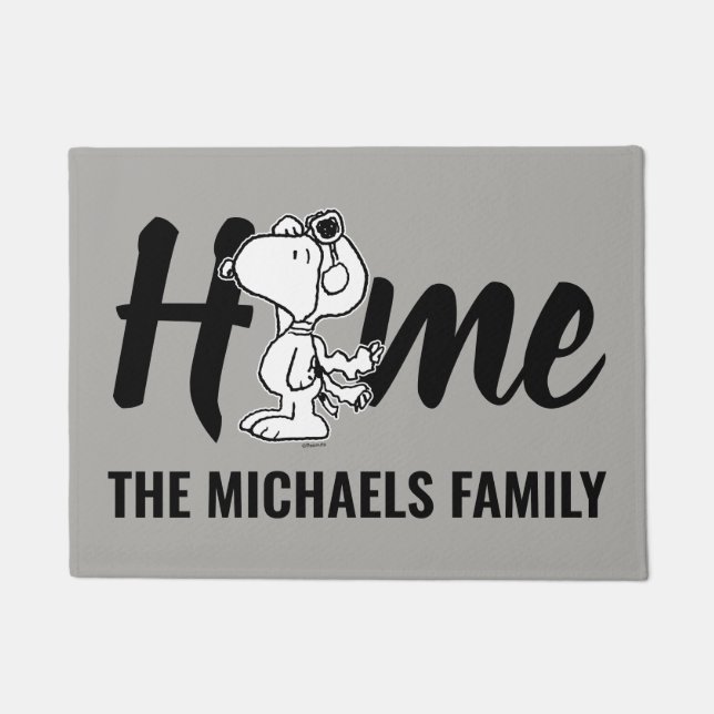 Felpudo Cacahuetes | Snoopy Ace Volador BW (Anverso)