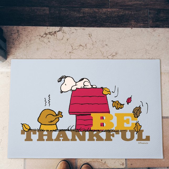 Felpudo Cacahuetes | Snoopy Be Gracias (Doormat in doorway)