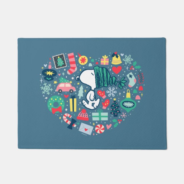 Felpudo Cacahuetes | Snoopy Holiday Happiness Heart (Anverso)