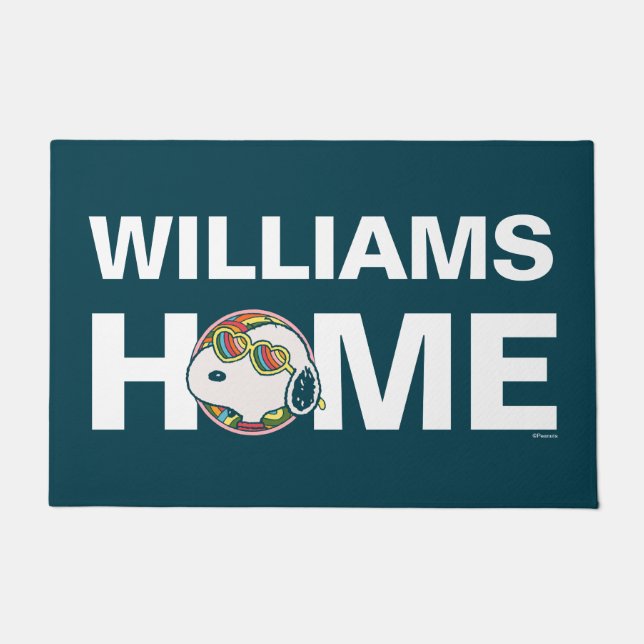 Felpudo Cacahuetes | Snoopy Rainbow Heart | Personalizado (Anverso)