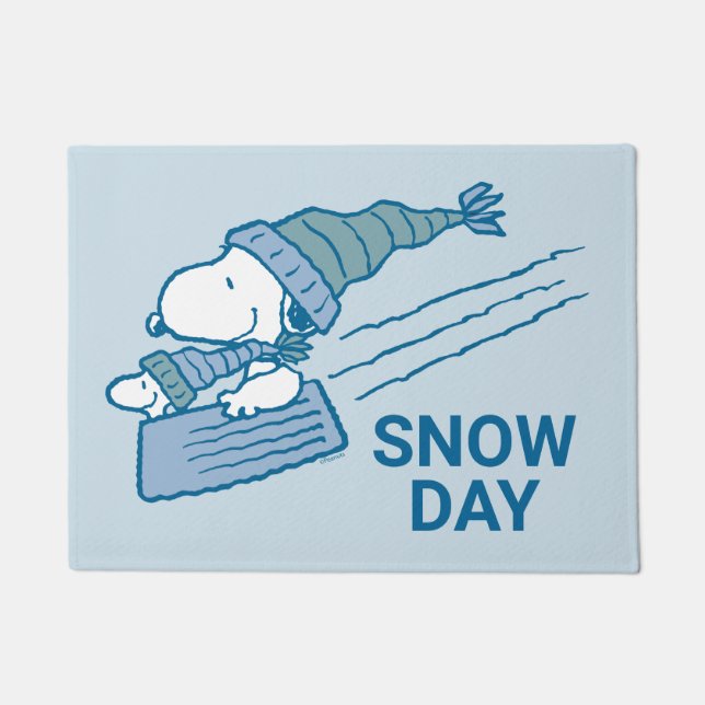 Felpudo Cacahuetes | Snoopy & Woodstock Sledding (Anverso)
