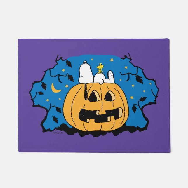 Felpudo Cacahuetes | Snoopy y Woodstock Jack-O-Lantern (Anverso)