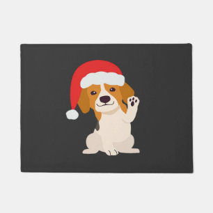 Felpudo Cachorro Beagle con sombrero de Santa para amantes