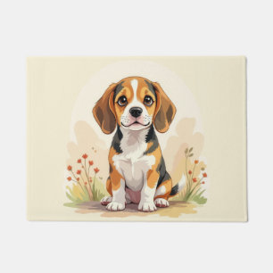 Felpudo Cachorro Beagle Tricolor Blanco Negro y Canela Ado