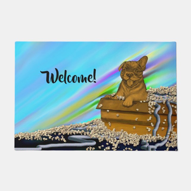 Felpudo Cachorro en una caja (Anverso)