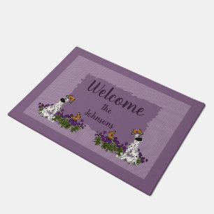Felpudo Cachorros Dalmacianos Y Mariposas Personalizadas