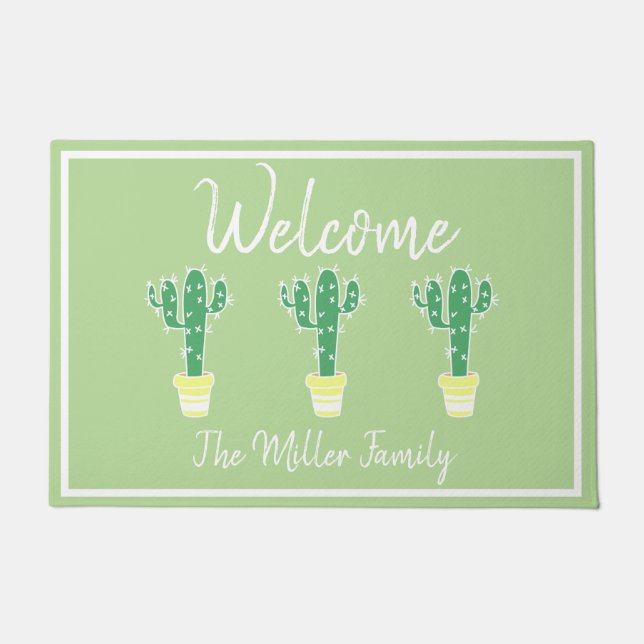 Felpudo Cactus Cute Cacti Pott - Personalizado (Anverso)