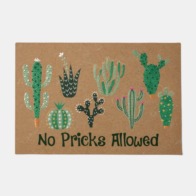 Felpudo Cactus Doormat,Suculento Lover Mat,Funny Succulum (Anverso)