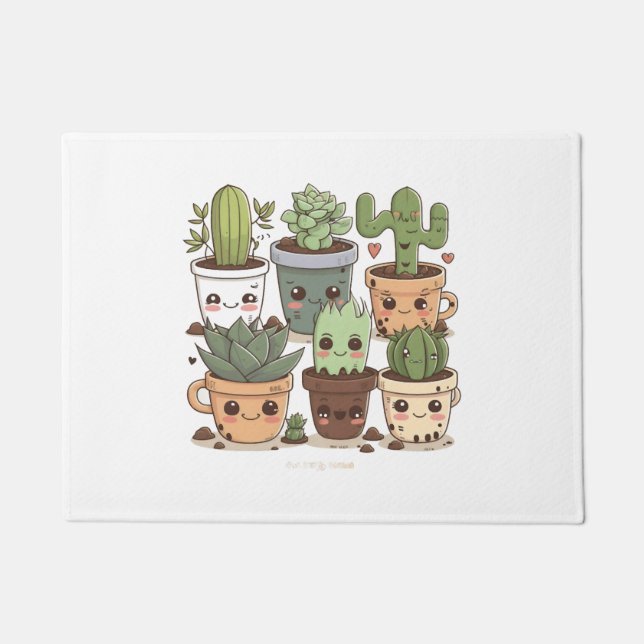 Felpudo Cactus Florist Funny Succulum Lover Potted Planta (Anverso)
