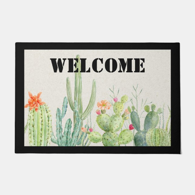 Felpudo Cactus Welcome Door Mat (Anverso)