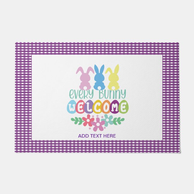 Felpudo Cada conejito Doormat de bienvenida (Anverso)
