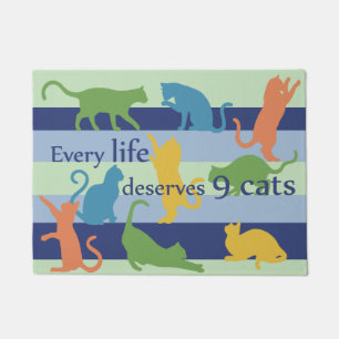 Felpudo Cada vida merece 9 gatos Humor gracioso